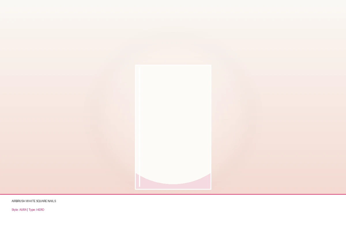 Stunning airbrushed white nails on a square shape.