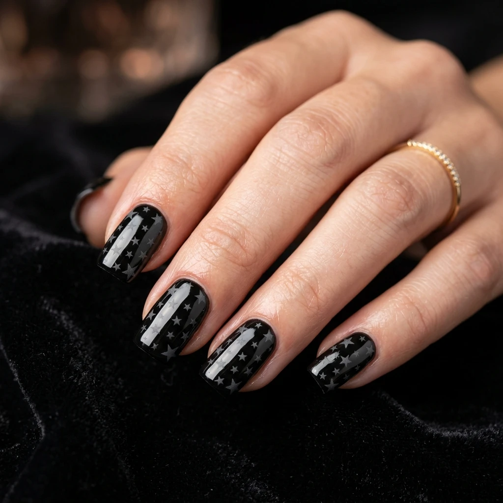 Black Square Nails