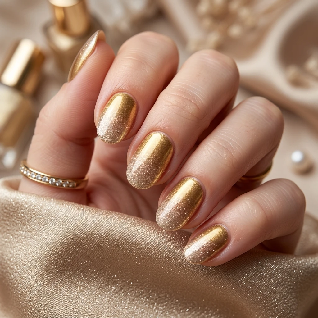 Gold Wedding Nails